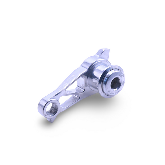 Hand polished silver UDH derailleur hanger for Shimano road and gravel bikes