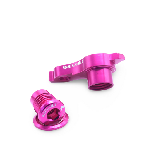 Pink UDH derailleur hanger for SRAM AXS and 12mm thru-axle bikes