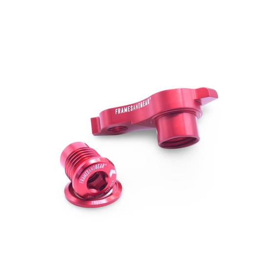 Red UDH derailleur hanger for SRAM AXS and 12mm thru-axle bikes