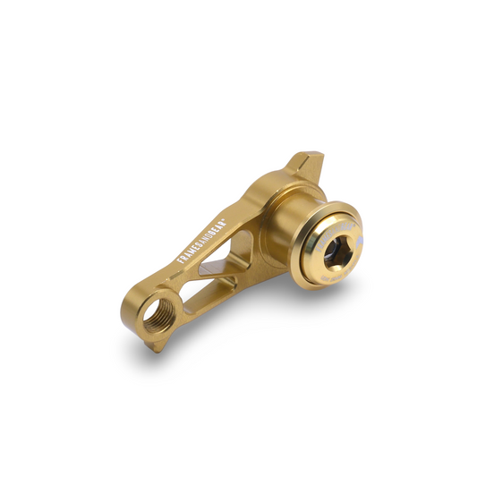 Gold UDH derailleur hanger for Shimano shifting and universal frames