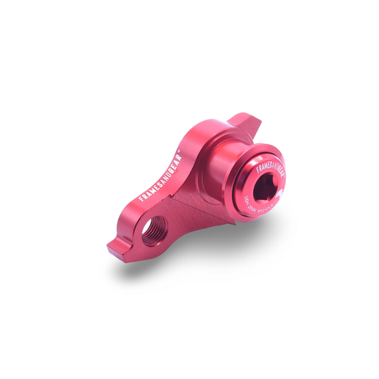 Red UDH derailleur hanger for SRAM shifting