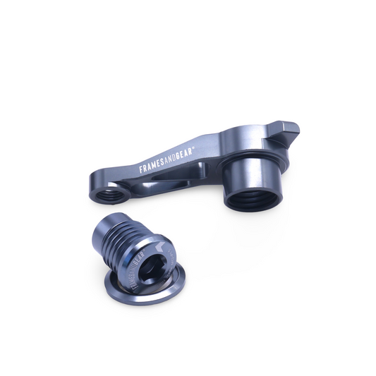 Universal grey derailleur hanger for Shimano road, gravel, and MTB UDH frames